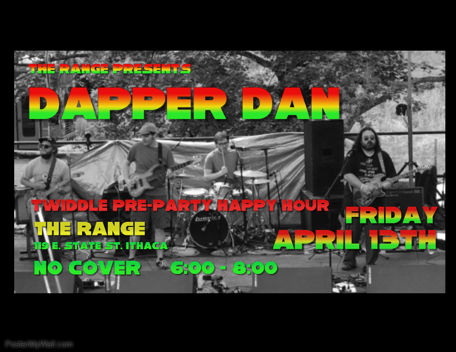 dapper dan twiddle state pre-party party pre preparty preshow reggae delta live music free downtown ithaca the range show happy hour
