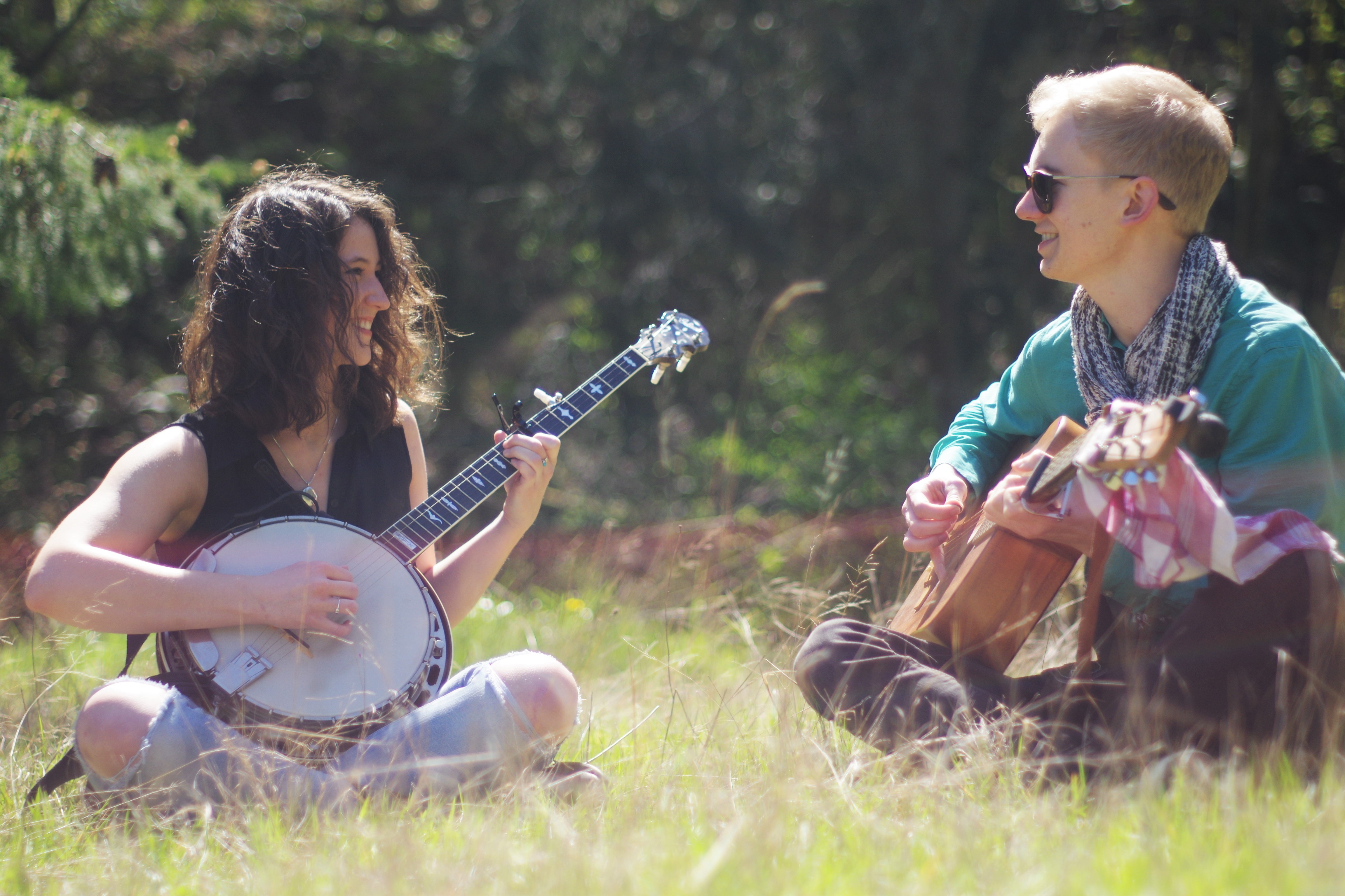 cloud crest folk duo busk busking acoustic live music not loud downtown ithaca commons the range saturday evening happy hour free